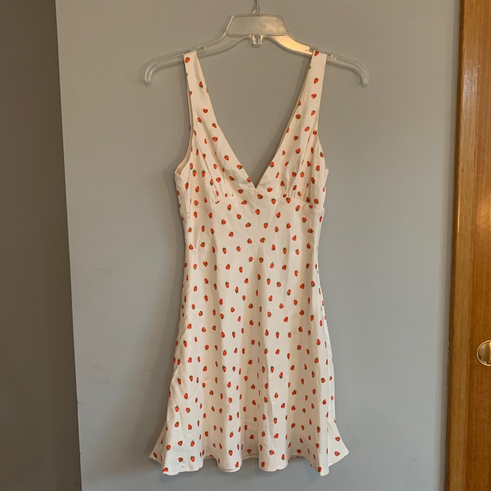 Zara Satin Strawberry Dress